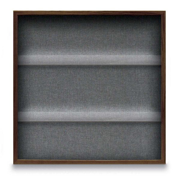 Outdoor Enclosed Combo Board, 48"x36", Satin Frame/Burgundy & Rubber